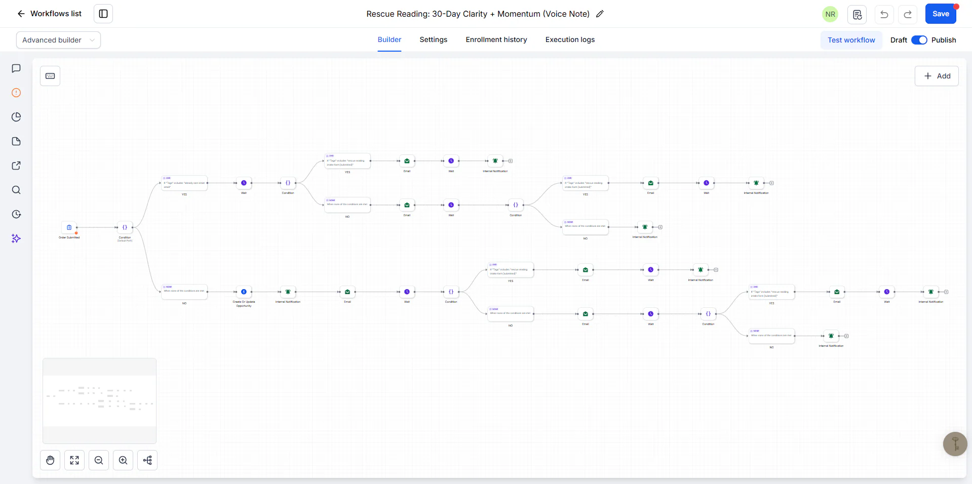 Ivorey order workflow with intake form checks and reminders